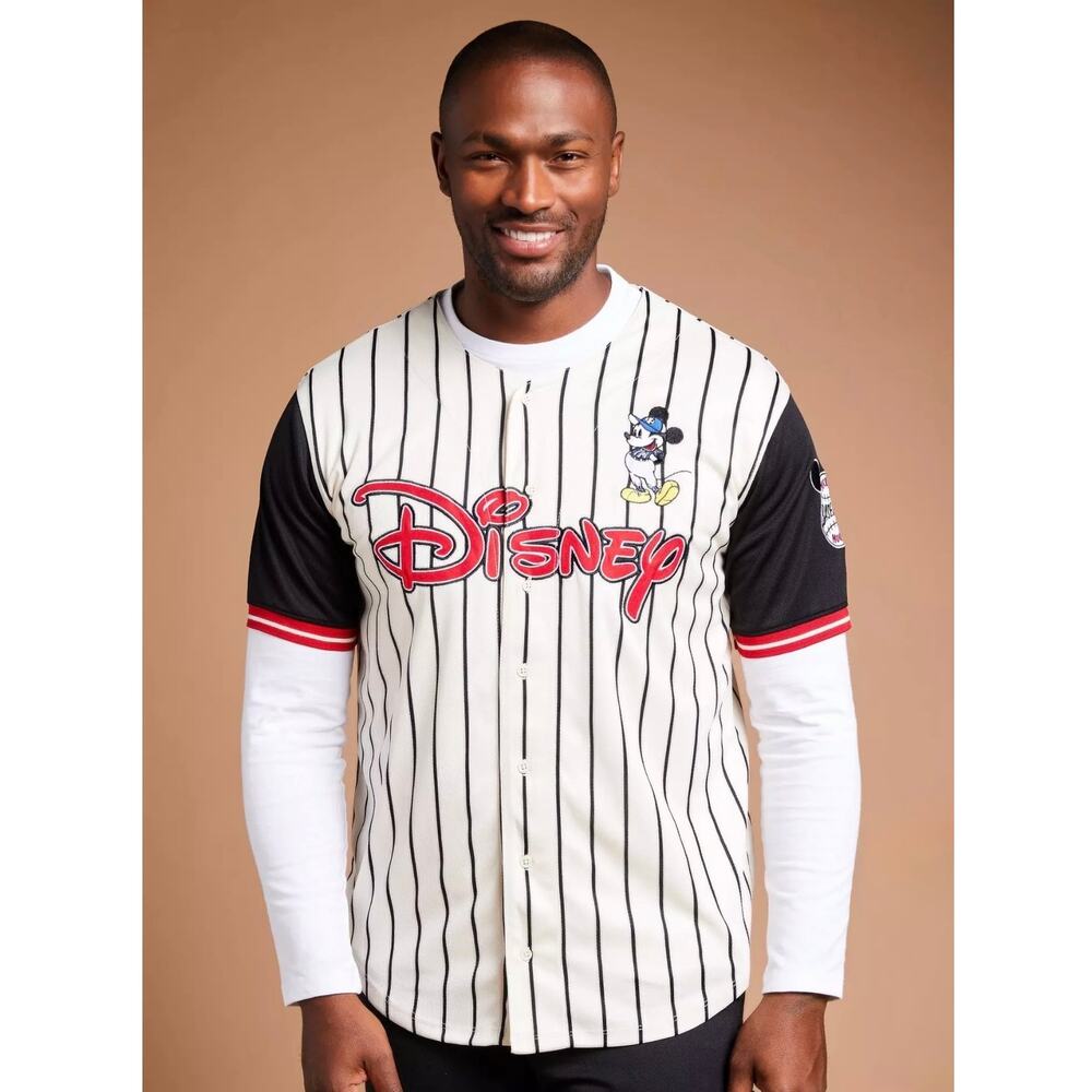 NWT Disney Mickey Mouse Striped Baseball Jersey - BoxLunch Exclusive L